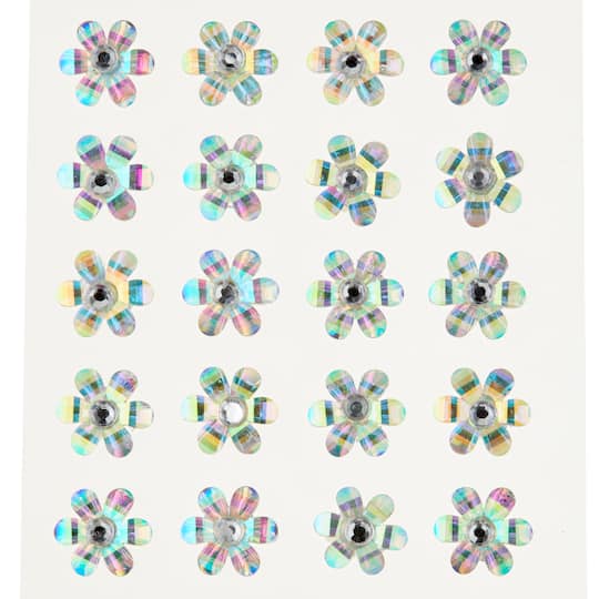 Clear Iridescent Bling Flower Stickers By Recollections™